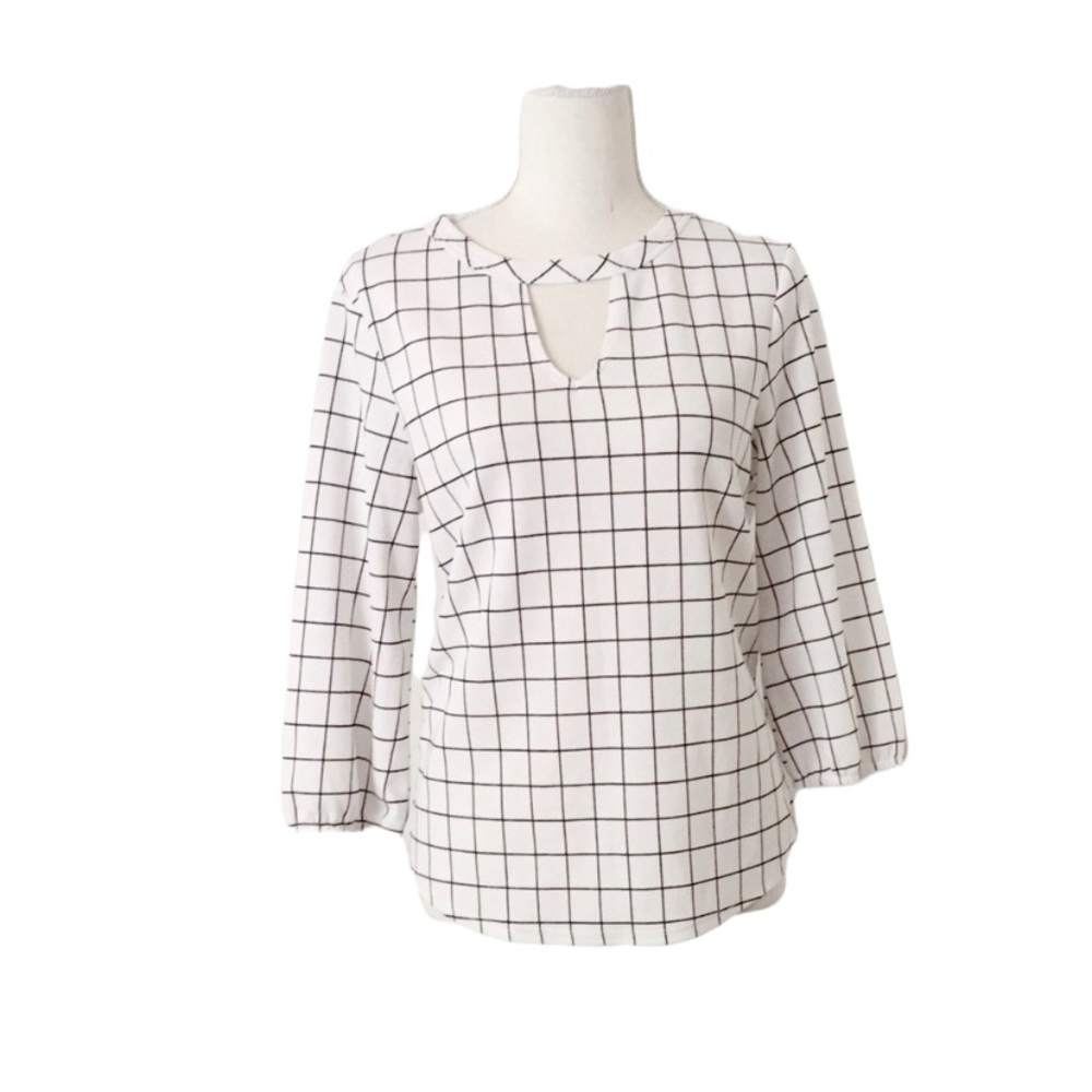 Moa Moa Black White Blouse Top Size Large - Picture 1 of 6